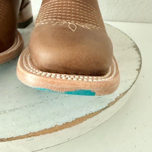 Lane BRIDLEWOOD Womens Square Toe Cowboy Boots Brown Navy Western Size 9 - Picture 7 of 16